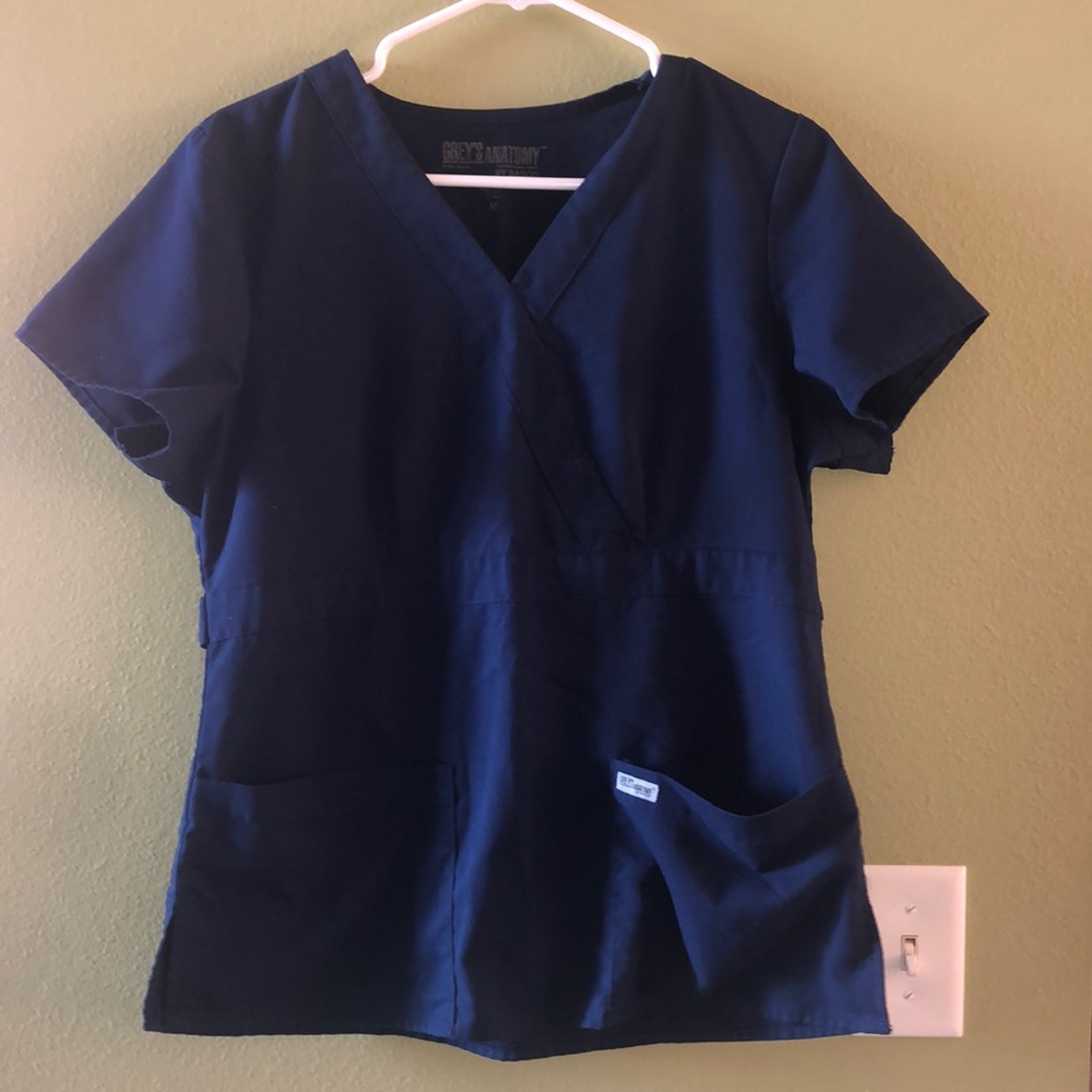 Navy Greys Anatomy Scrub Top